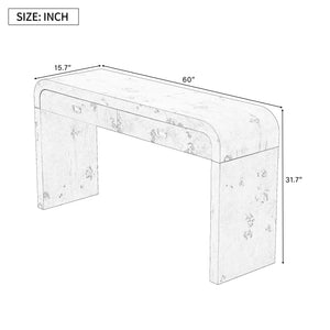 U_STYLE 60'' Wooden Entryway Table with Burl Veneer