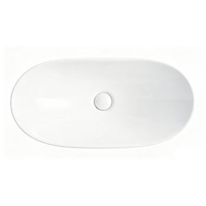 White Oval Ceramic Vessel Sink