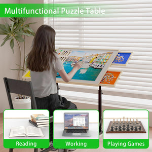 360 Degree Tilting Wooden Puzzle Table