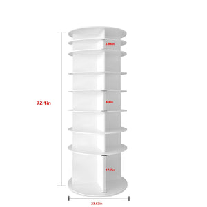 8 Tier Rotating Shoe Rack Tower with 360 Degree Spinning - White