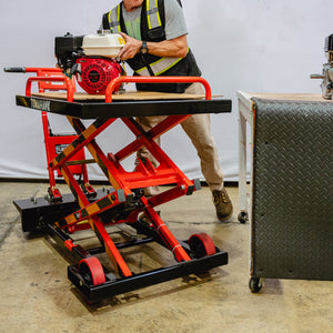 Electric Hydraulic Lift Table – 600 lb, 59 in. Extension Portable Powered Scissor Lift Cart for Warehouses, Shops & Material Handling