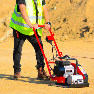 2 HP Electric Vibratory Plate Compactor Tamper for Gravel Soil Compaction - TRAPSKI