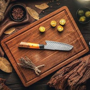 Elite Series VG10 Damascus Knife Set with Exotic Burl Wood Handle - TRAPSKI