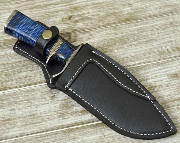 Envoy Damascus Bowie Knife with Micarta Handle