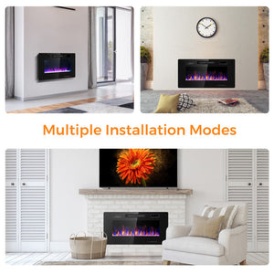 36" Slim Wall Mount Fireplace