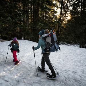 Crescent Moon Eva Foam Deck Recreational and Running Snowshoes for Adults, Red