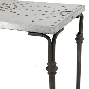 Set of 3 Metal Nesting Tables with Galvanized Tops - Antique Gray