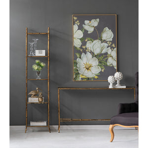 Botanical Wall Art Prints with Gold Microfiber Frame - Gold