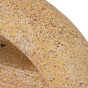 Cement Round Water Fountain with Light and Pump - Beige & Yellow