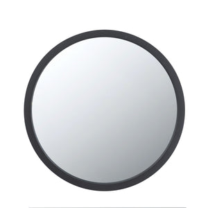 Circle Wall Mirror with Wooden Frame - Black, Light Brown, Dark Brown