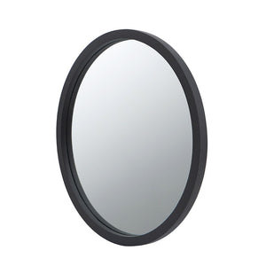 Circle Wall Mirror with Wooden Frame - Black, Light Brown, Dark Brown