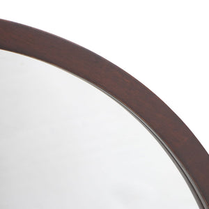 Circle Wall Mirror with Wooden Frame - Black, Light Brown, Dark Brown