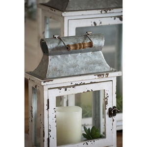 Decorative Wooden Candle Lantern Set of Two with Glass – Indoor & Outdoor Use