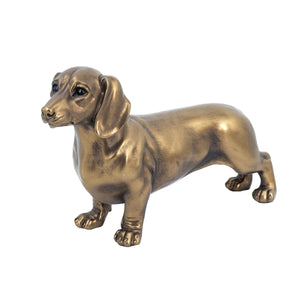 Lifelike Dachshund Figurine with Copper Finish - Copper