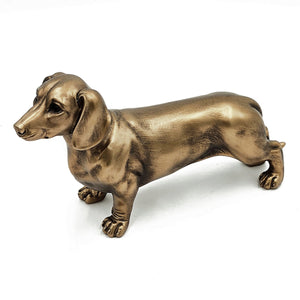 Lifelike Dachshund Figurine with Copper Finish - Copper