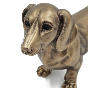 Lifelike Dachshund Figurine with Copper Finish - Copper