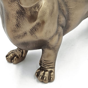 Lifelike Dachshund Figurine with Copper Finish - Copper