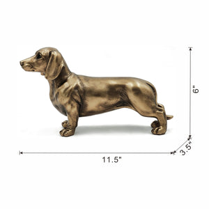 Lifelike Dachshund Figurine with Copper Finish - Copper