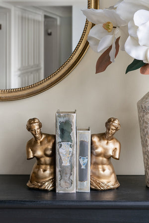 Venus de Milo Bookends with Gold Finish - Set of 2
