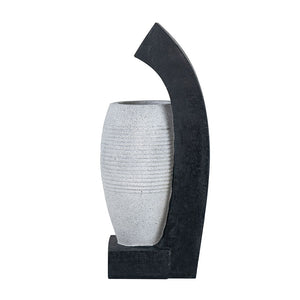 Water Fountain with Vase Design and Integrated Light & Pump - Polyresin
