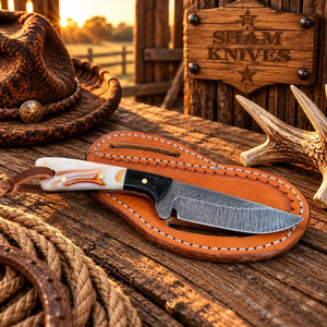 Cowboy knife - 4” D2 Acid Wash Blade With Resin Handle