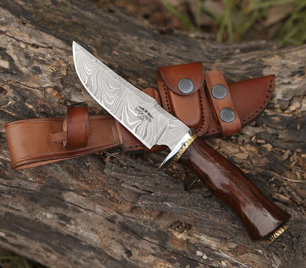 Panther Hunting Knife with Exotic Wenge Wood Handle