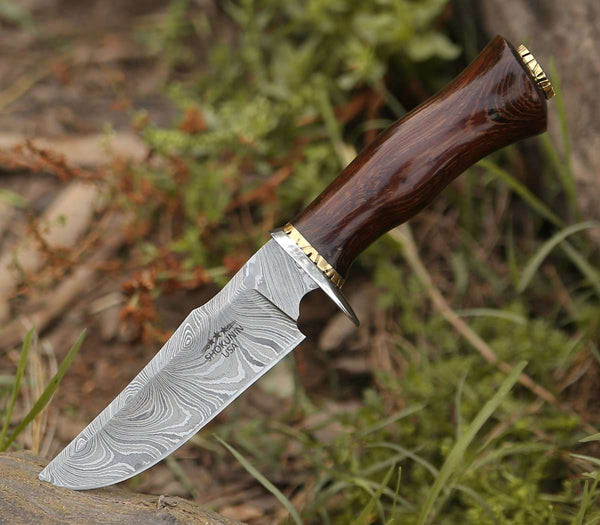 Panther Hunting Knife with Exotic Wenge Wood Handle