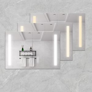 LED Medicine Cabinet With Mirror, Double Door With Defogger, Dimmer, Surface Mount