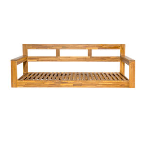 TOPMAX Patio Wooden Twin Size Porch Swing Daybed Frame