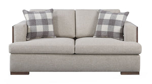 Niamey Loveseat With 2 Toss Pillows - Walnut
