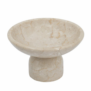 7x7x4" Round Marble Pedestal Fruit Bowl