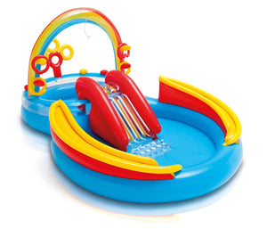 Intex 120V Quick Fill AC Electric Air Pump & Intex Rainbow Ring Kiddie Pool