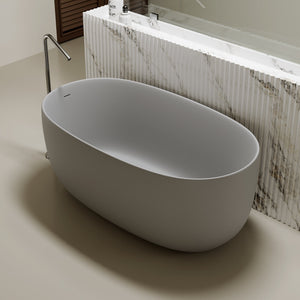 47'' Freestanding Bathtub Resin Stone Soaking Bathtub