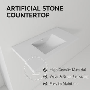 36" Ceramic Basin Sink, 0.8" Ultra-Thin Profile