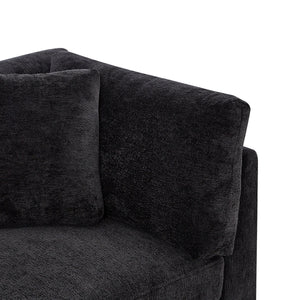 83.50" Modern Flared Arms Sofa (Black)