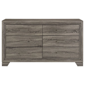 Funston - 6 Drawer Dresser Cabinet - Brown Oak