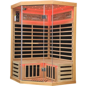 Double Sauna Room With Carbon Heating Plates - White Oak