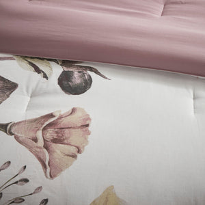 8 Piece Cotton Printed Comforter Set Blush King