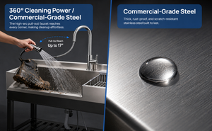 Stainless Steel Utility Sink, Freestanding Sink