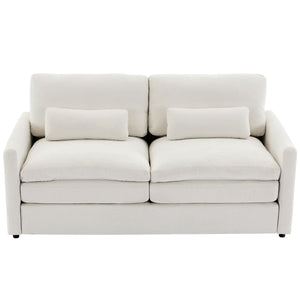 Cozy Upholstered Cushion Loveseat Sofa For Living Room