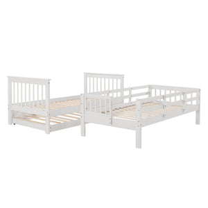 Stairway Bunk Bed With Storage And Guard Rail For Bedroom