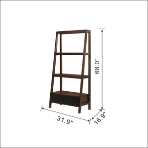 Ladder Shelf, Ladder Style Display Shelf - Natural Wood / Brown