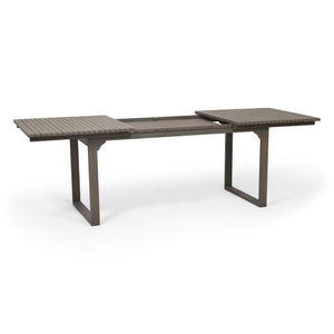 Outdoor Expandable Acacia Wood Dining Table With U-Shaped Leg