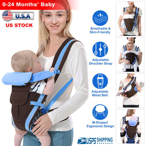 Baby Carrier Breathable Adjustable Wrap Sling Backpack Front Back Chest Infant Carrier Bag