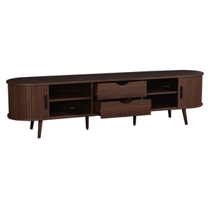 TV Stand For 70" TV With Tambour Doors And Built-In Power Outlet