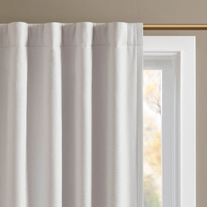 2-PK 52x84" Sound Blocking Total Blackout Curtain Panel Pair White