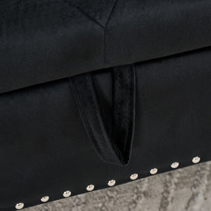 Storage Bench With Crystal Buttons And 1 Pillow For Bedroom