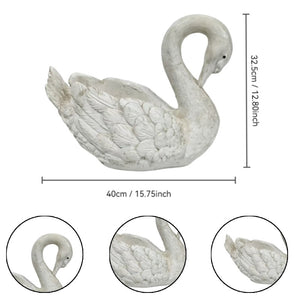 12.8'' Tall Vintage Swan Statue Planter