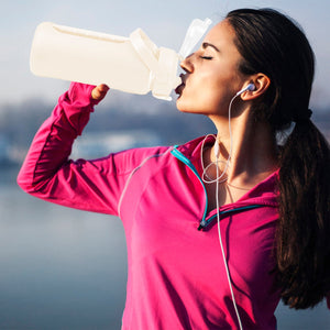 34Oz Glass Water Bottle Sports Water Bottle Motivational Water Bottle Water Intake Tracker Bottle with Straw Time Marker Silicone Sleeve Handle for Gy