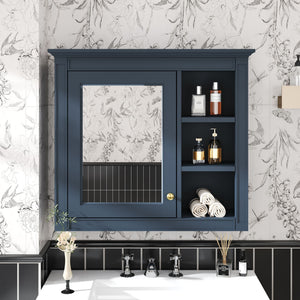 Wall Mounted Medicine Cabinet With Mirror and 3 Open Shelves